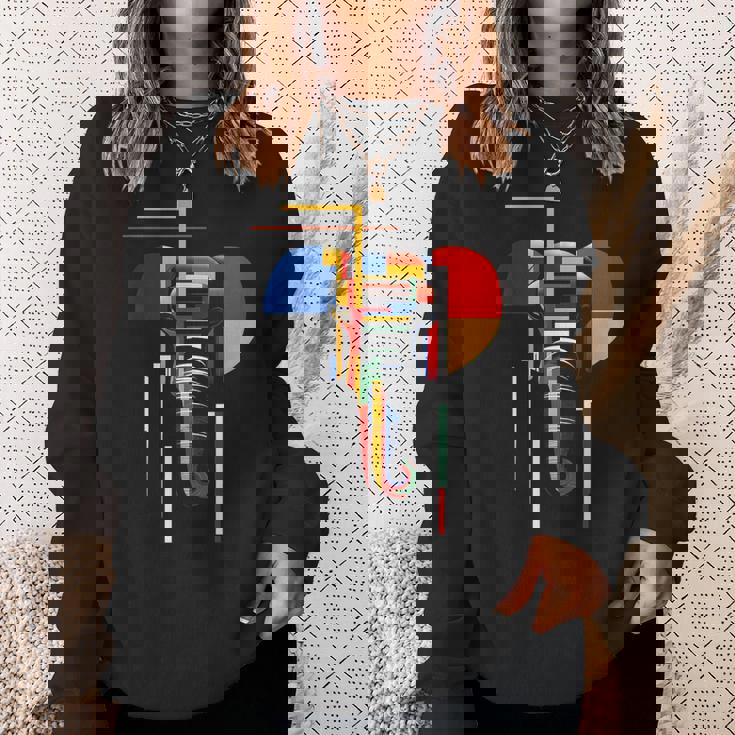 象 抽象 動物 アート 幾何学模様 グラフィック 象 スウェットシャツ 彼女への贈り物