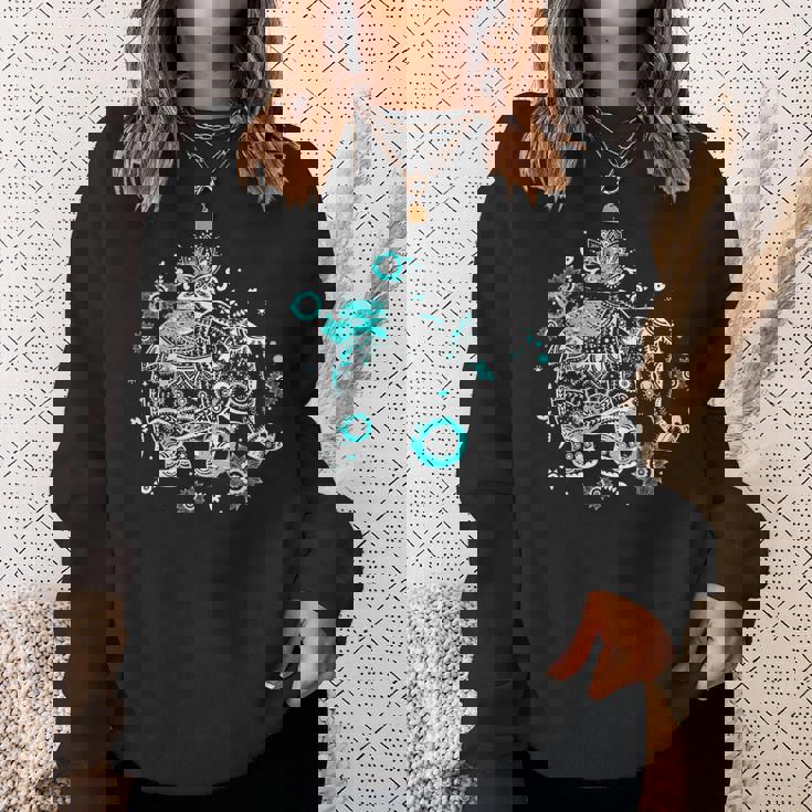 象のギフト タイアート 幸運のタイ ビンテージグラフィック スウェットシャツ 彼女への贈り物