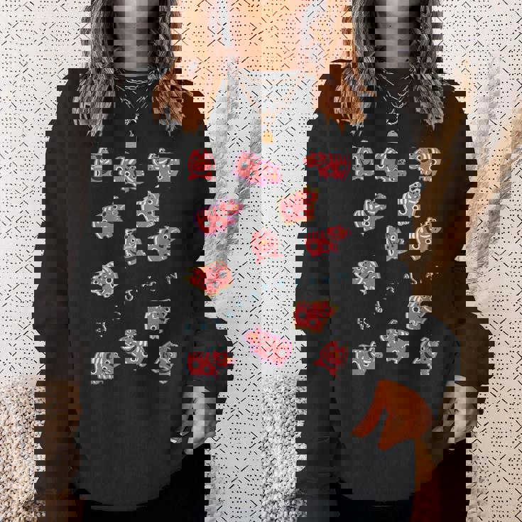 赤べこべこべこ 赤べこ 疫病退散 福島 会津 郷土玩具 民芸品 縁起物 可愛い カラフル メンズ レディース キッズ スウェットシャツ 彼女への贈り物