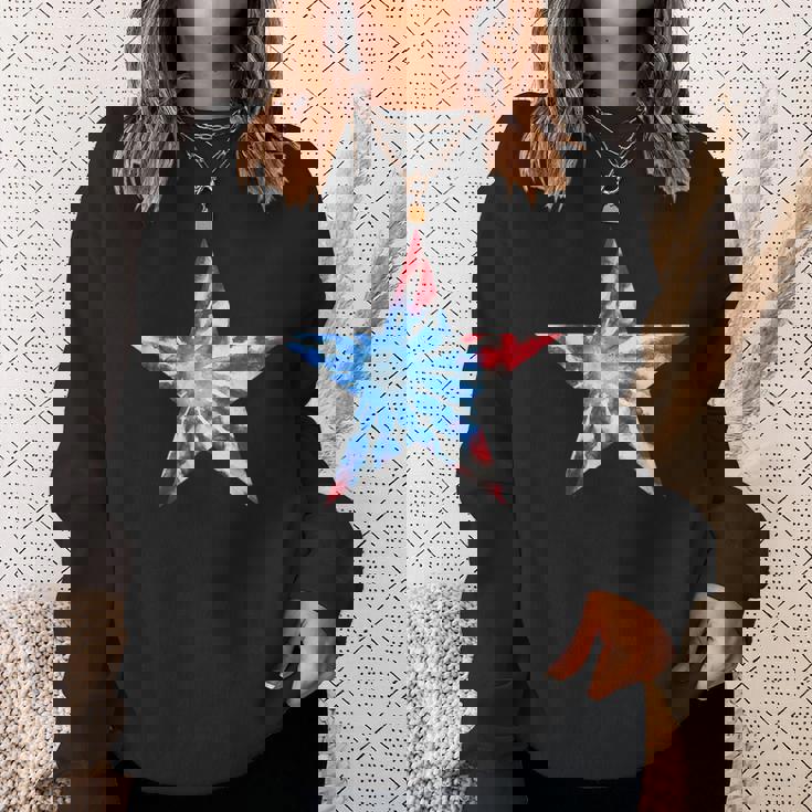 赤白と青 タイダイ 星 スウェットシャツ 彼女への贈り物