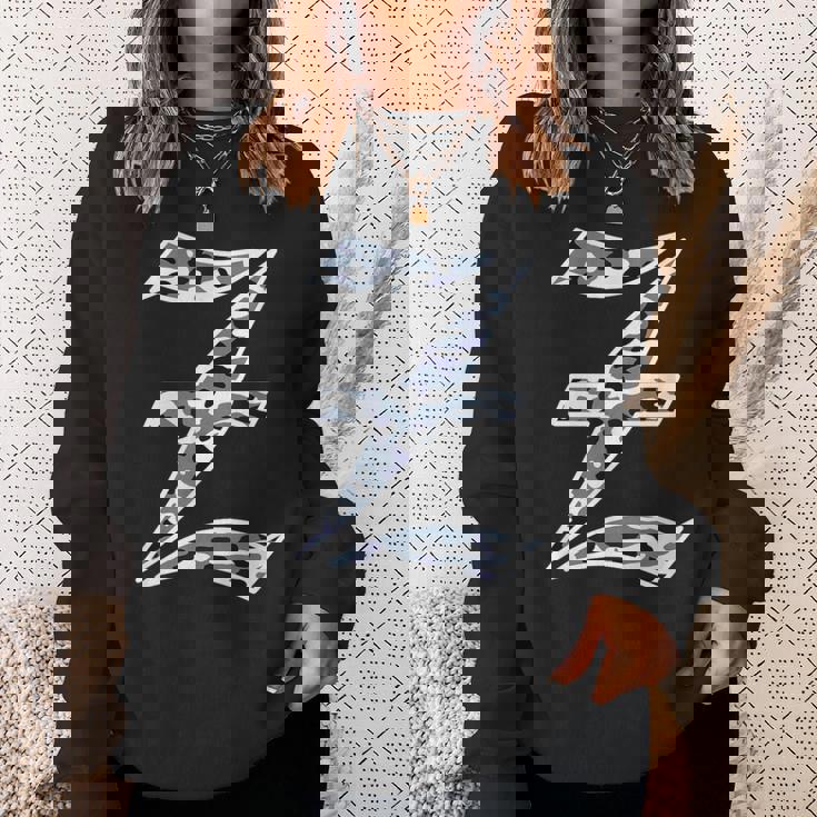 迷彩 アルファベット Z 古英語 大 カリグラフィー 文字 スウェットシャツ 彼女への贈り物