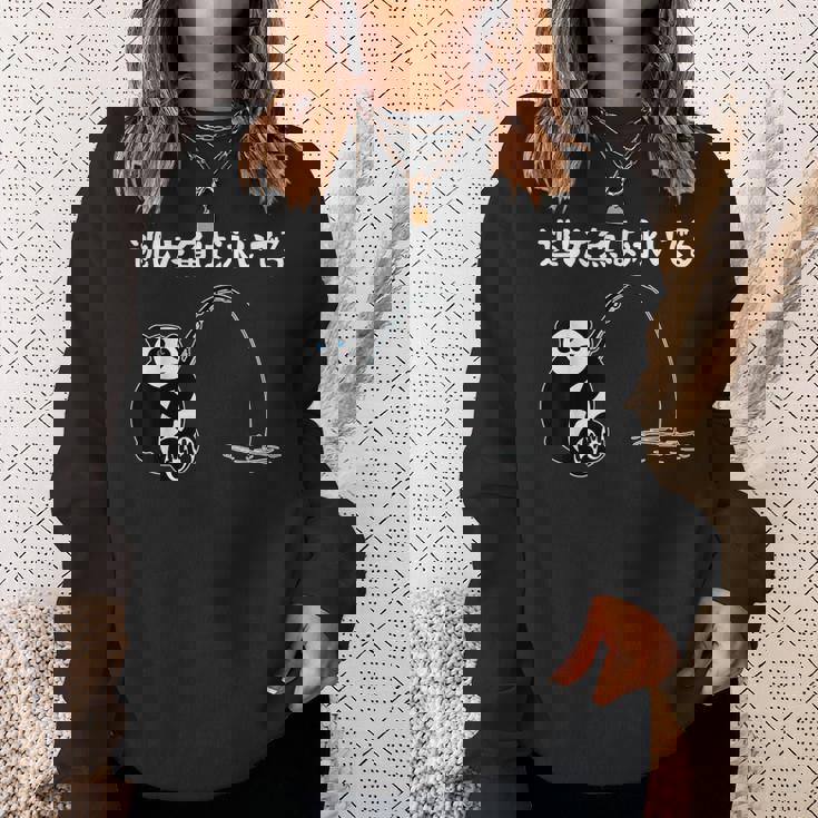 逃した魚は泳いでる ネタ ことわざ 言い間違い 釣り好き ジョーク ギャグ 釣り ツッコミ パンダ おもしろ スウェットシャツ 彼女への贈り物