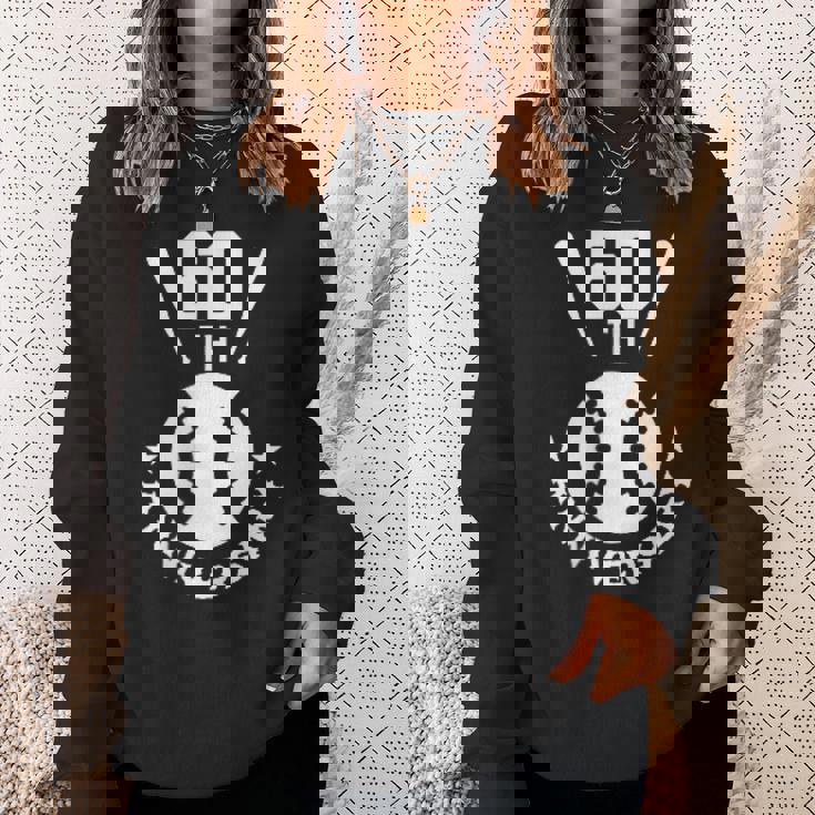 還暦祝い＆野球ファン向けプレゼント ワンポイント ゼッケン60 かっこいい【両面プリント】 スウェットシャツ 彼女への贈り物