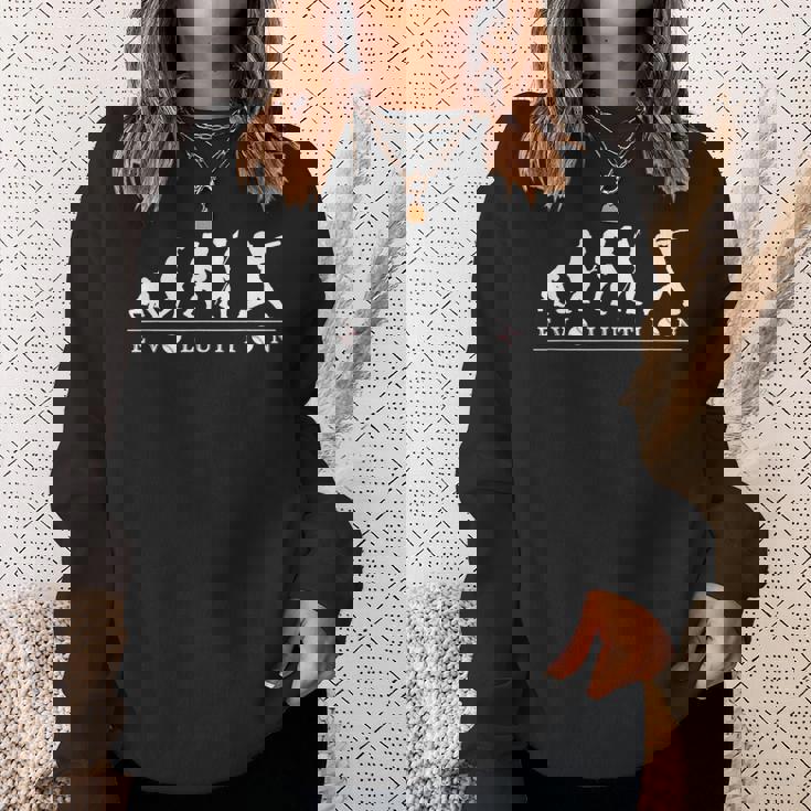 おもしろ 野球 人類の進化 かっこいい ベースボール ネタ デザイン 野球選手 スウェットシャツ 彼女への贈り物