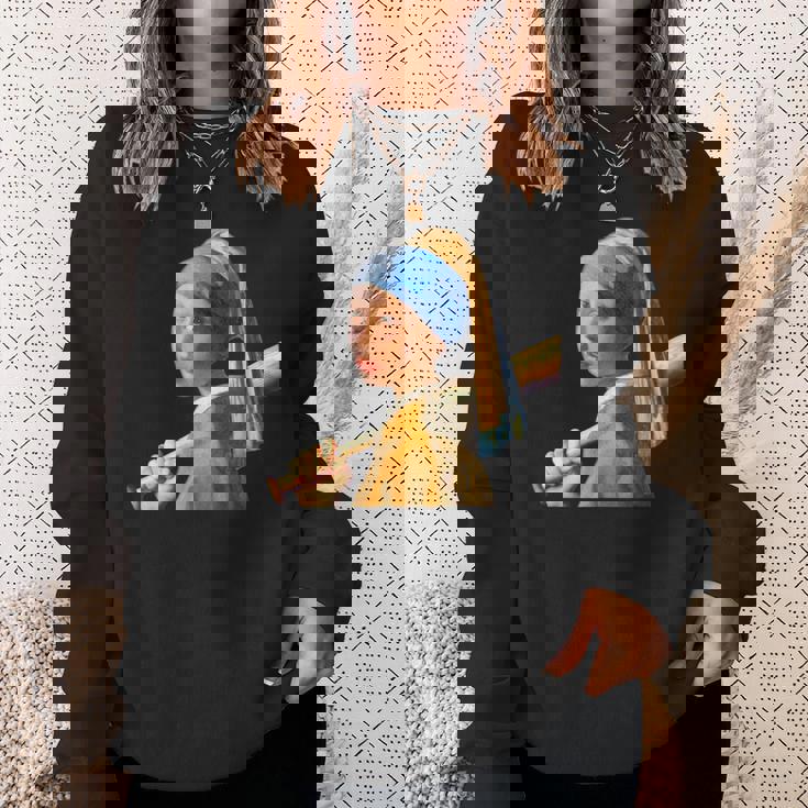 野球 面白いtシャツ フェルメール ベースボール おもしろ 服 ネタ メンズ 野球部 おもしろグッズ 子供 スウェットシャツ 彼女への贈り物