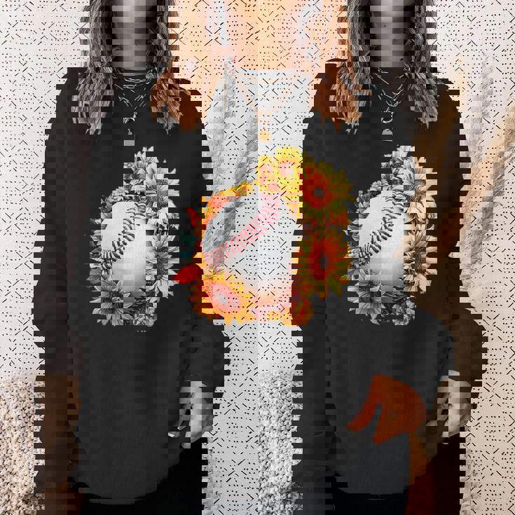 野球 面白いtシャツ ベースボール おもしろ ひまわり 花柄 服 ネタ メンズ 野球部 おもしろグッズ 子供 スウェットシャツ 彼女への贈り物