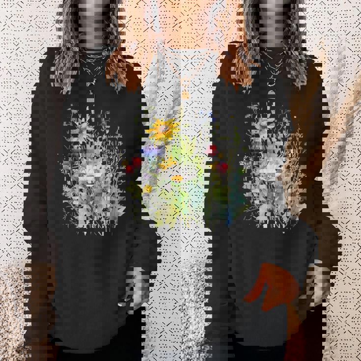 野生の花 ボタニカル 花 自然 ヴィンテージ フローラル グラフィック スウェットシャツ 彼女への贈り物