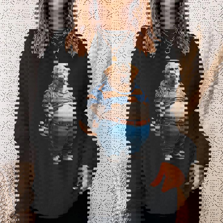 陽気なチャンキーラブラドールレトリバーtシャツ 太った犬愛好家向け スウェットシャツ 彼女への贈り物