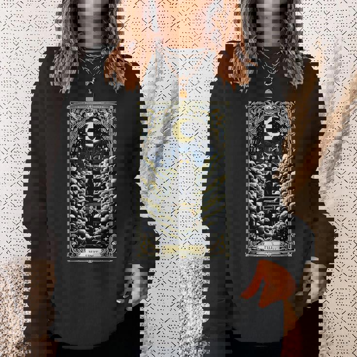 隠者タロットカード 箱に入った猫 神秘的なかわいい猫のタロットカード スウェットシャツ 彼女への贈り物