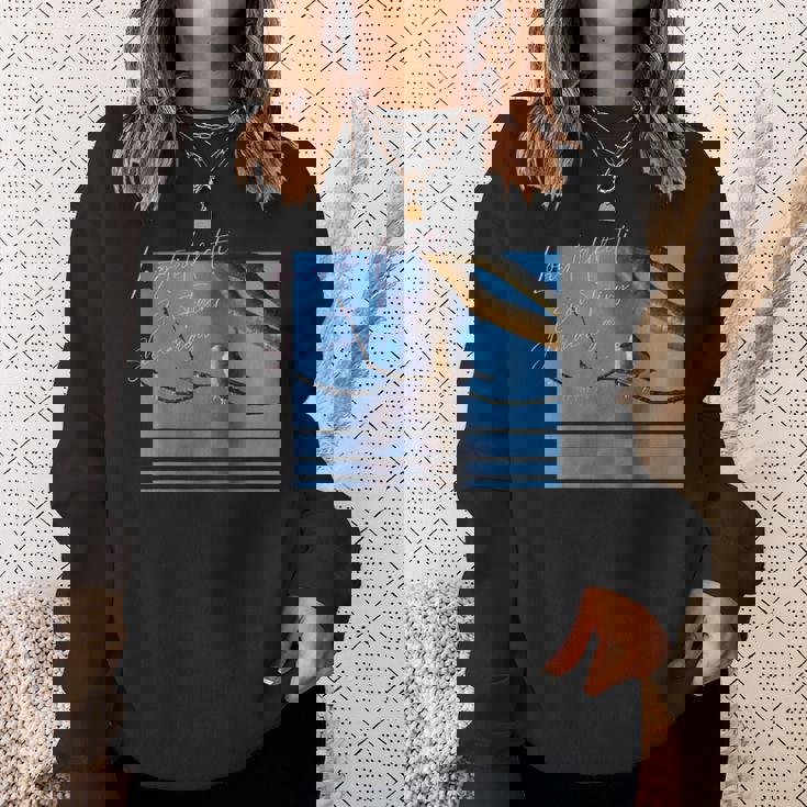 雪の妖精 北海道 日本の小鳥 青空 写真 スウェットシャツ 彼女への贈り物