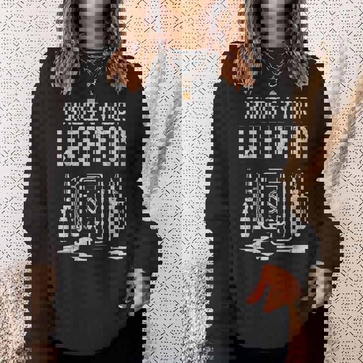 電気工道具 武器を選ぶ スウェットシャツ 彼女への贈り物