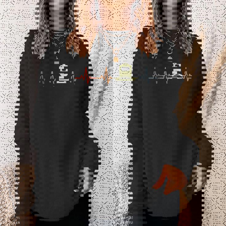 電車 Ecg ハートライン 鉄道ファン スウェットシャツ 彼女への贈り物