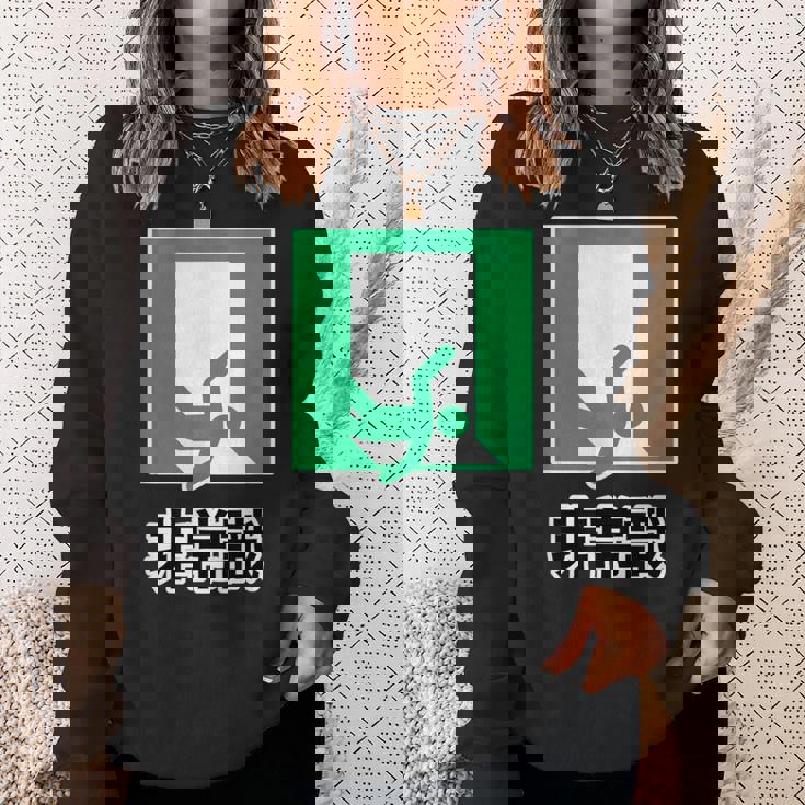 非常識（パロディ 非常口）イラスト【変なtシャツ屋さん】 面白い デザイン スウェットシャツ 彼女への贈り物