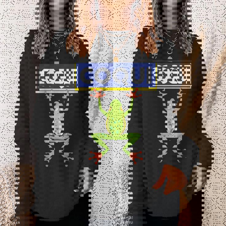 面白い コキ カエル 食べ物 プエルトリコ ゴヤ ラテン コミダ ボリクア スウェットシャツ 彼女への贈り物