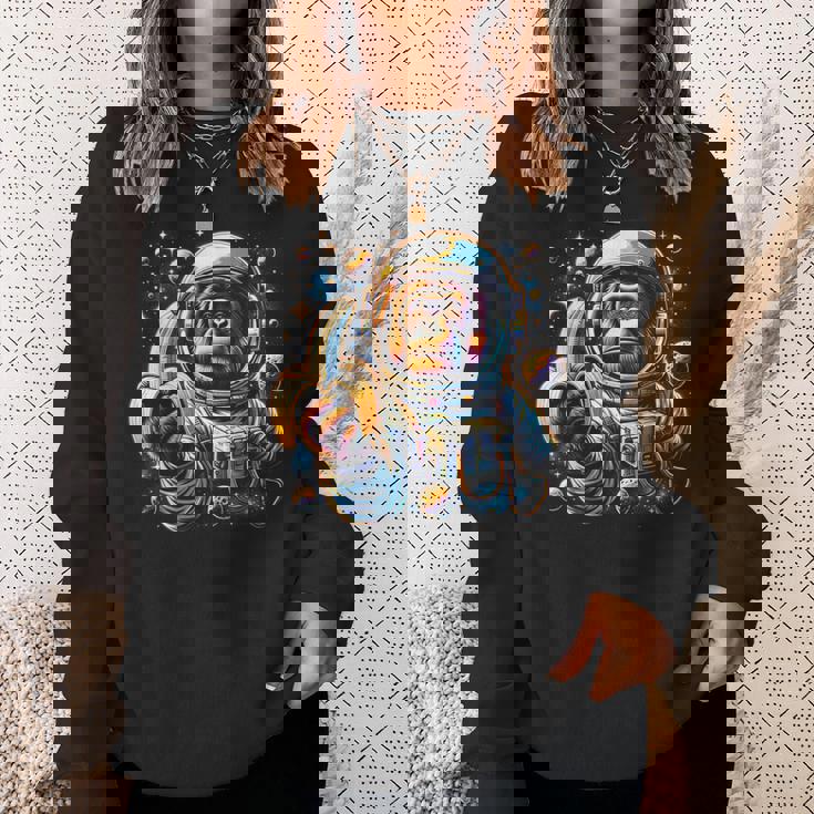 面白い サイケデリック 猿 宇宙飛行士 グラフィック メンズ スウェットシャツ 彼女への贈り物