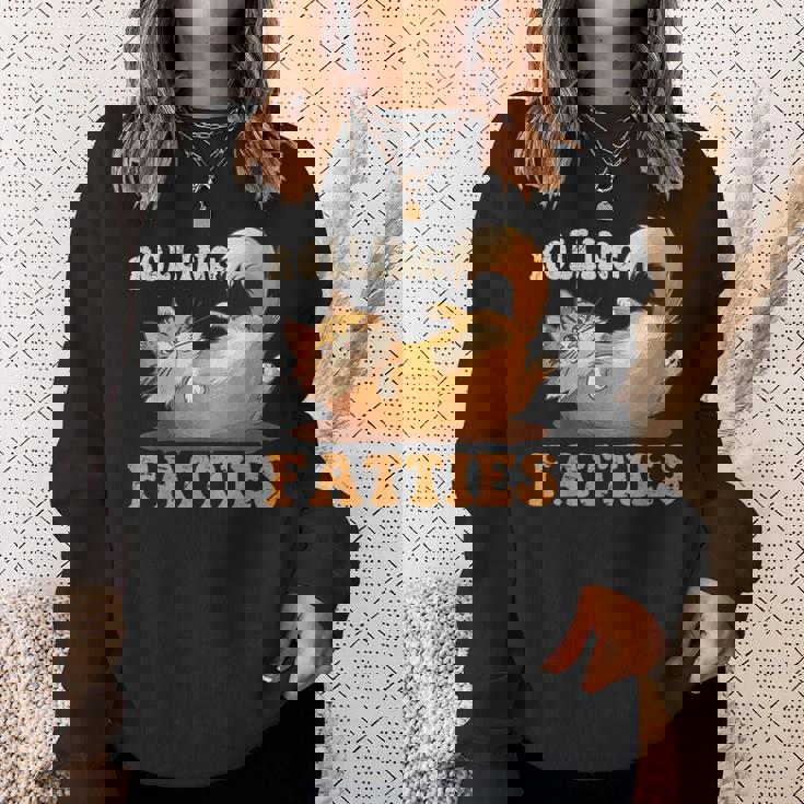 面白い 猫 ローリング ファティ 男女兼用 猫 スウェットシャツ 彼女への贈り物