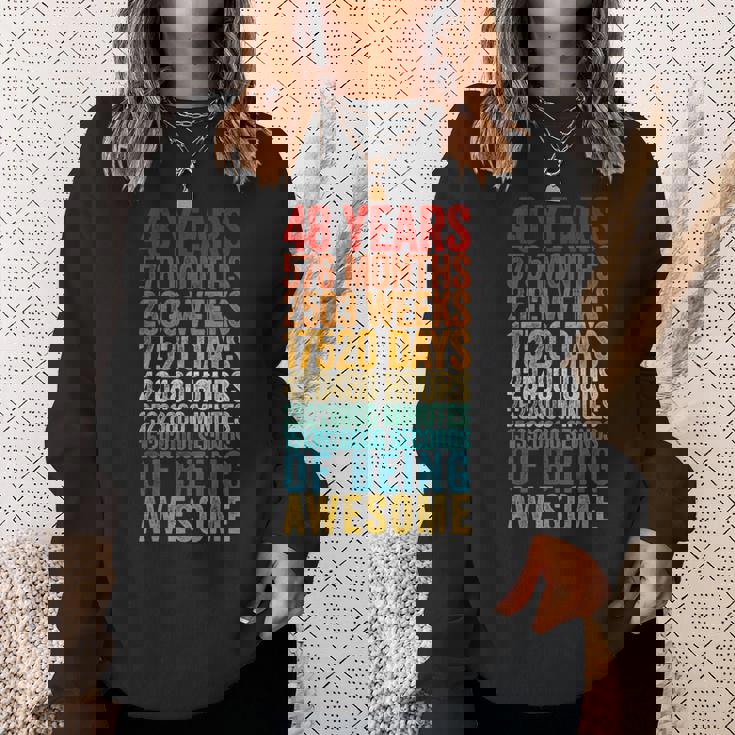 面白い48歳の誕生日シャツ オールドメーター 面白い48歳ギフト スウェットシャツ 彼女への贈り物