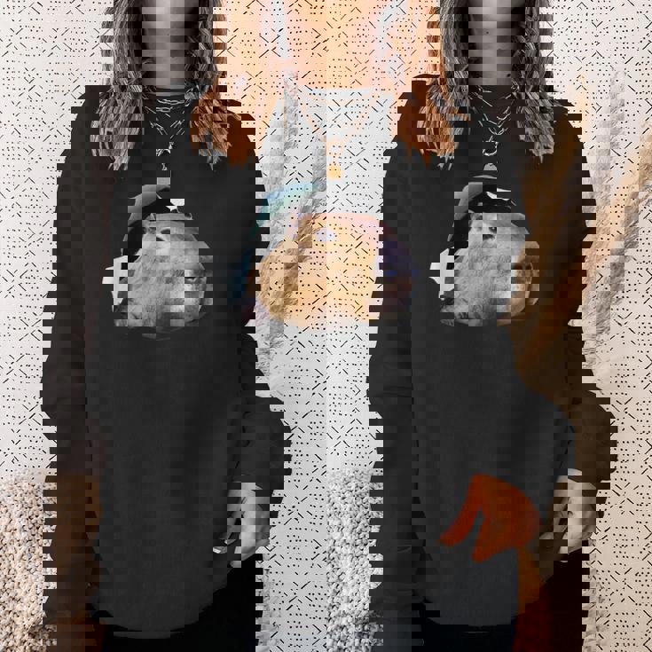 面白いtシャツ カピバラ メンズ げっ歯類 グッズ かわいい おもしろ 面白い 服 ネタ 動物 スウェットシャツ 彼女への贈り物