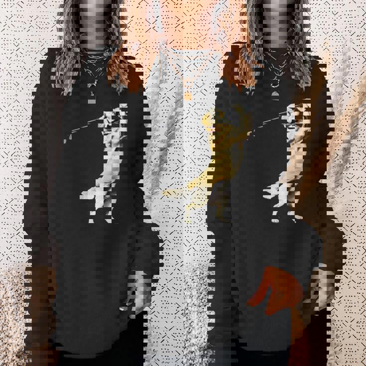 面白いtシャツ ゴールデンレトリバー ゴルフ イヌ メンズ グッズ かわいい おもしろ 面白い 服 ネタ スウェットシャツ 彼女への贈り物