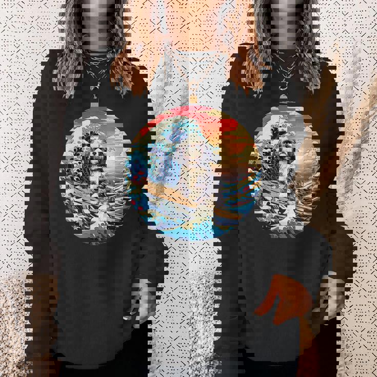 面白いtシャツ シーズー 犬 イヌ メンズ 犬好き グッズ かわいい おもしろ 面白い 服 ネタ サーフィン スウェットシャツ 彼女への贈り物