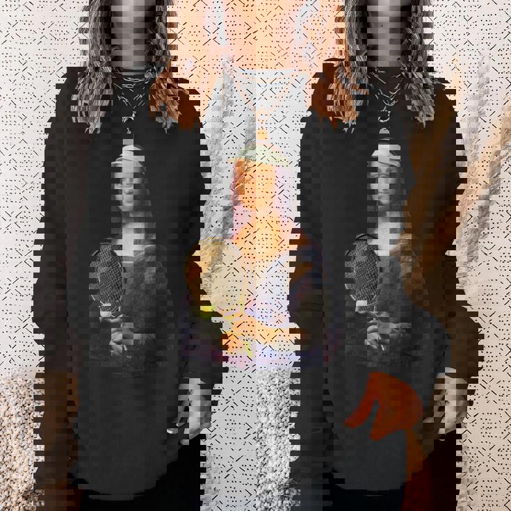 面白いtシャツ テニス モナリザ おもしろ 服 ネタ メンズ テニス部 おもしろグッズ 大人 子供 スウェットシャツ 彼女への贈り物