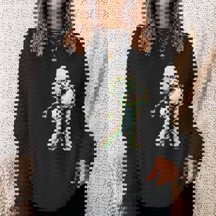 面白いtシャツ トイプードル ゴルフ イヌ メンズ 犬好き グッズ かわいい おもしろ 面白い 服 ネタ スウェットシャツ 彼女への贈り物