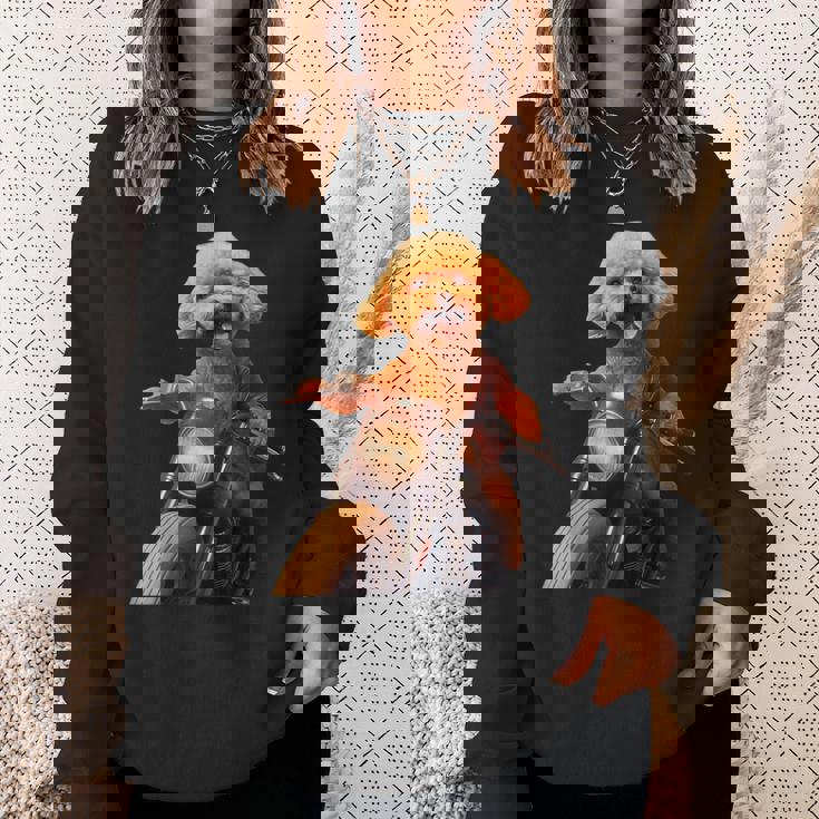 面白いtシャツ トイプードル バイク イヌ メンズ 犬好き グッズ かわいい おもしろ 面白い 服 ネタ スウェットシャツ 彼女への贈り物