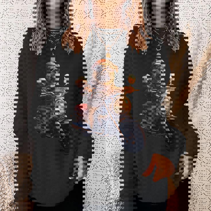 面白いtシャツ パグ バイク イヌ メンズ 犬好き グッズ かわいい おもしろ 面白い 服 ネタ スウェットシャツ 彼女への贈り物