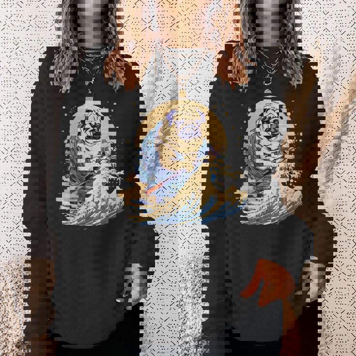 面白いtシャツ パグ 浮世絵 イヌ わんこ メンズ 犬好き グッズ おもしろ 面白い 服 ネタ わんこ スウェットシャツ 彼女への贈り物