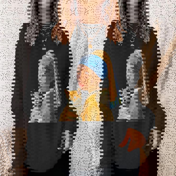 面白いtシャツ 柴犬 フェルメール わんこ メンズ 犬好き グッズ かわいい おもしろ 面白い 服 ネタ スウェットシャツ 彼女への贈り物