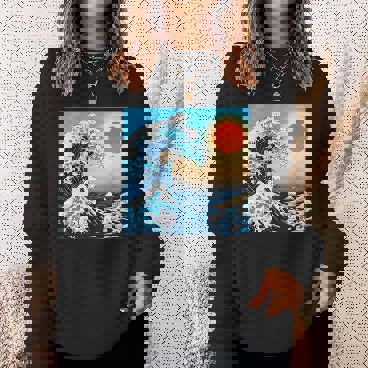 面白いtシャツ 猫 ネコ 浮世絵 海 メンズ 猫好き グッズ おもしろ 面白い 服 ネタ にゃんこ 猫の下僕 スウェットシャツ 彼女への贈り物