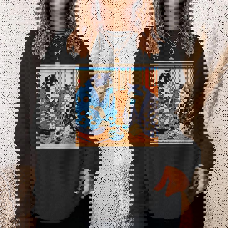 面白いtシャツ 猫 ネコ 酒 メンズ 猫好き グッズ おもしろ 面白い 服 ネタ にゃんこ 猫の下僕 浮世絵 スウェットシャツ 彼女への贈り物