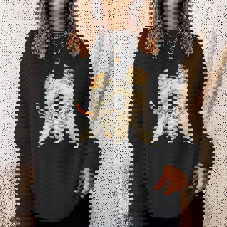 面白いtシャツ 猫 柔道 ネコ メンズ 猫好き グッズ おもしろ 面白い 服 ネタ にゃんこ 猫の下僕 柔術 スウェットシャツ 彼女への贈り物