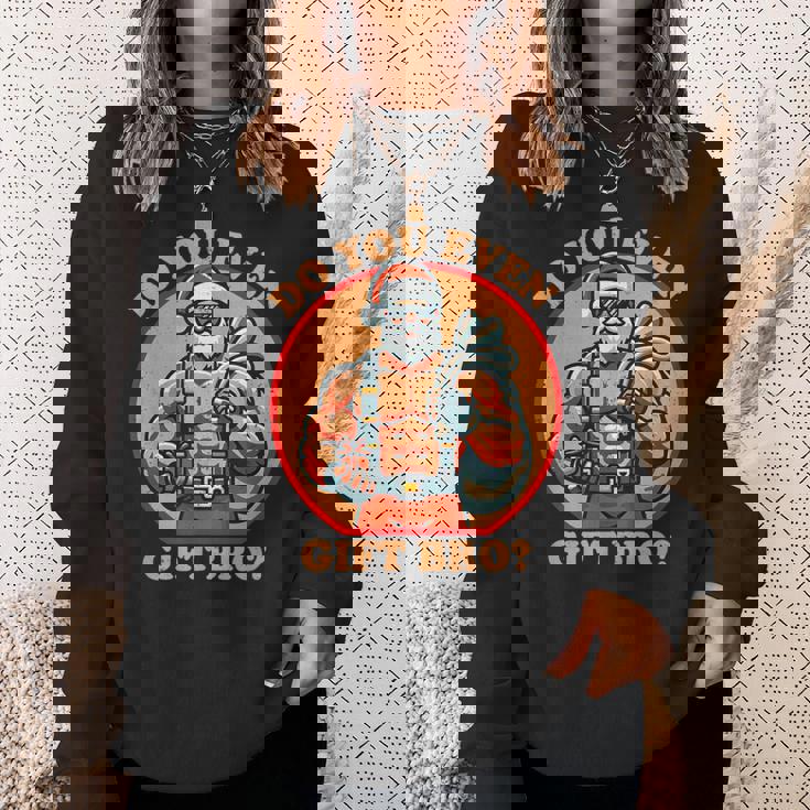 面白いクリスマス ウエイトリフティング ボディビルディング 筋肉質サンタ スウェットシャツ 彼女への贈り物