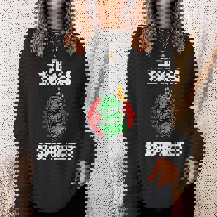 面白いクリスマス「The Xmaspirit」グラフィック スウェットシャツ 彼女への贈り物