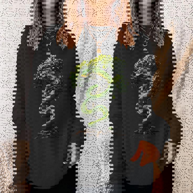 面白いグリーン ツリー パイソン愛好家ヘビ爬虫類 Green Tree Pythonnake Lover スウェットシャツ 彼女への贈り物