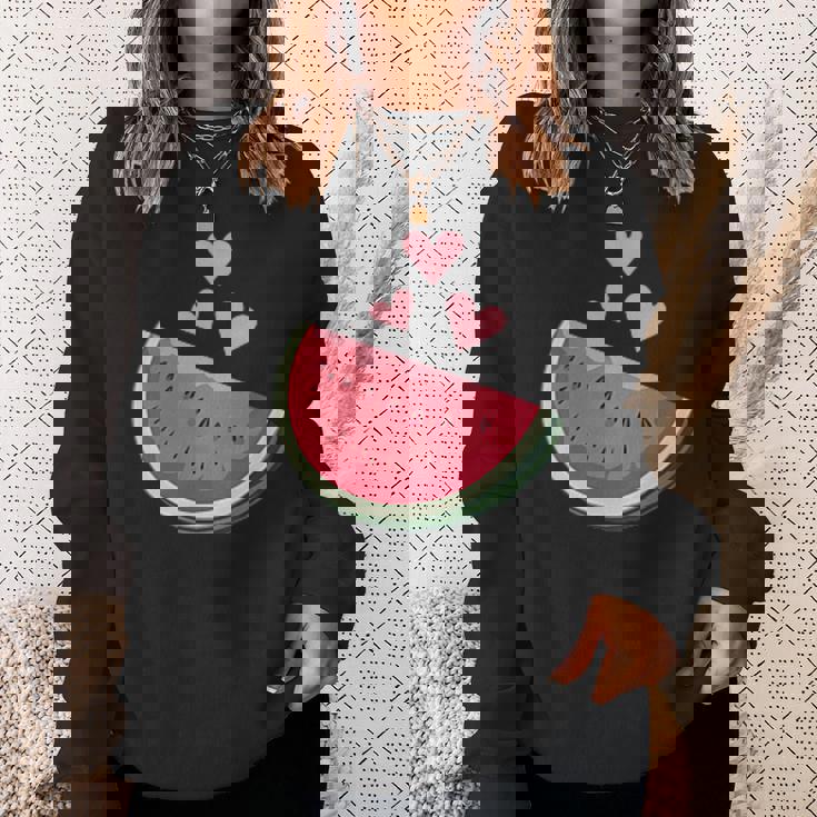 面白いスイカ ハワイアンビーチバケーション ラブスイカ スウェットシャツ 彼女への贈り物