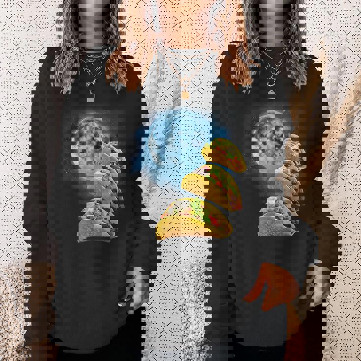 面白いタコスシャツ – タコス好きのタコスハウリングアットザムーン スウェットシャツ 彼女への贈り物