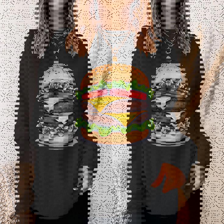 面白いチーズバーガーハンバーガーデザイン キッズ 男女兼用 スウェットシャツ 彼女への贈り物