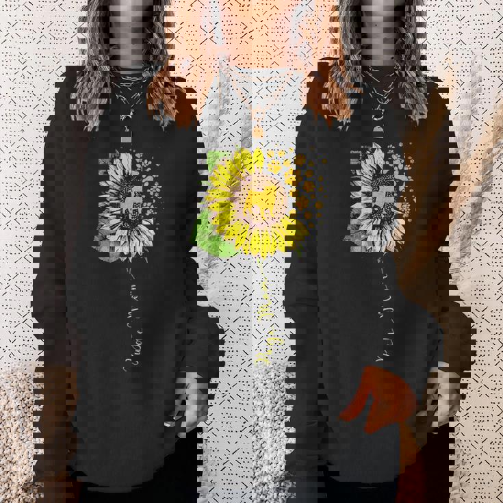 面白いパグママ ひまわり 母の日 パグ 犬好き スウェットシャツ 彼女への贈り物