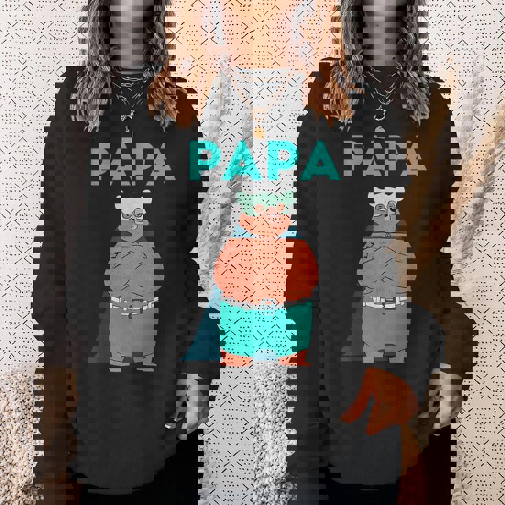 面白いパパベアシャツ I 父の日誕生日ギフト スウェットシャツ 彼女への贈り物