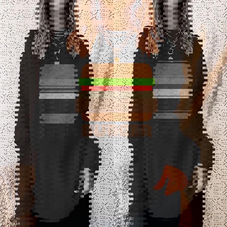 面白いフードハンバーガーのグラフィック。男性と男の子用。 スウェットシャツ 彼女への贈り物