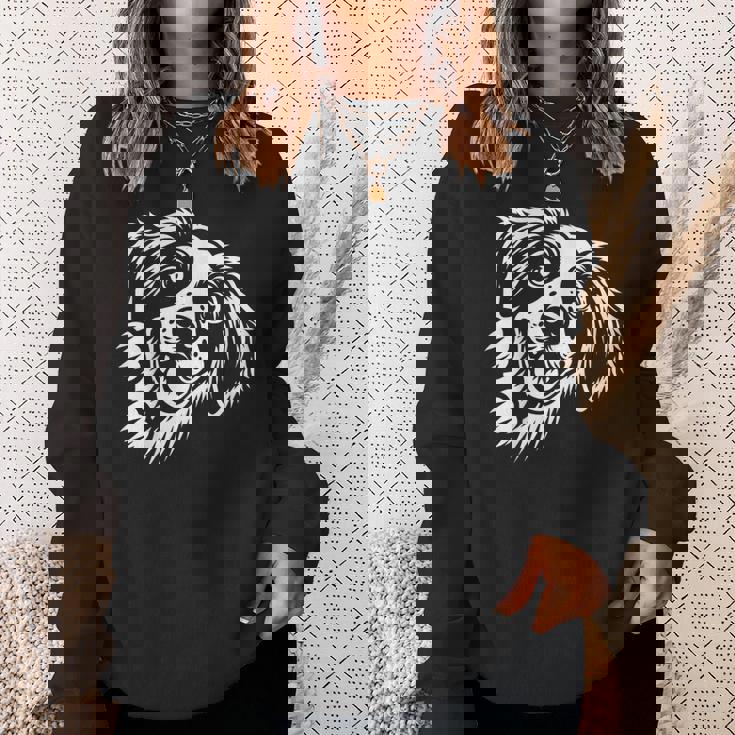 面白いブリタニー スパニエル犬のぞくグラフィック デザイン スウェットシャツ 彼女への贈り物