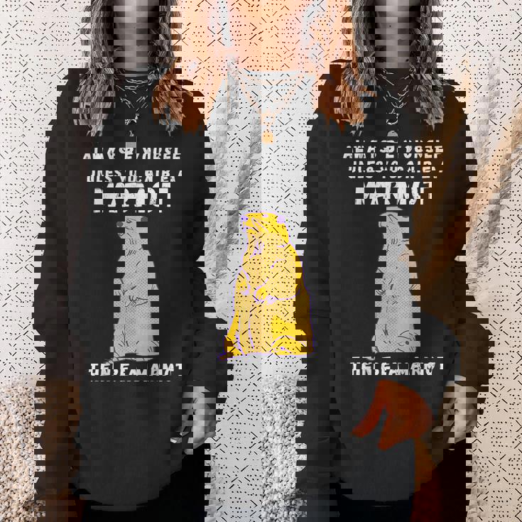 面白いマーモットヴィンテージ面白いことわざマーモット愛好家ジョーク スウェットシャツ 彼女への贈り物