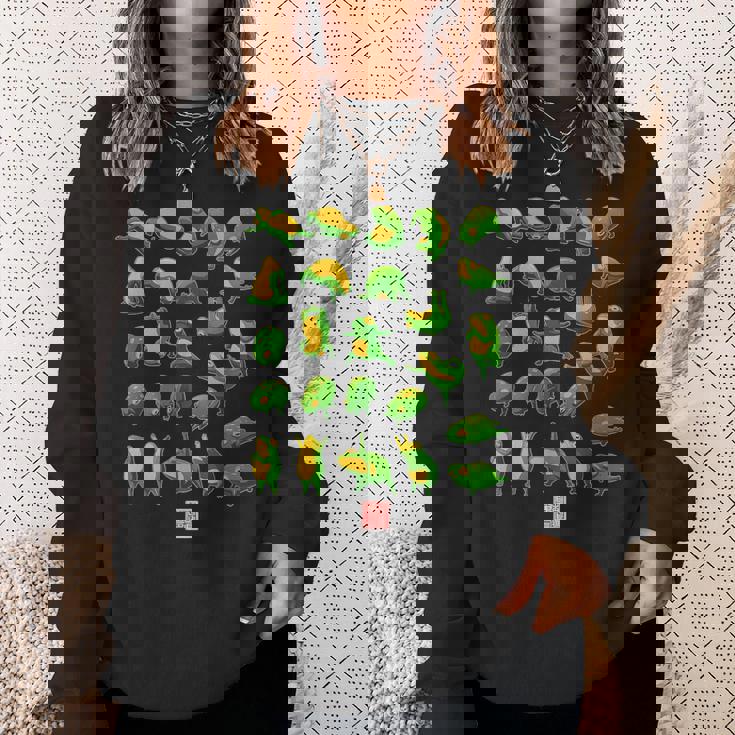 面白いヨガカエルとヒキガエル瞑想 日本のアートグラフィック スウェットシャツ 彼女への贈り物