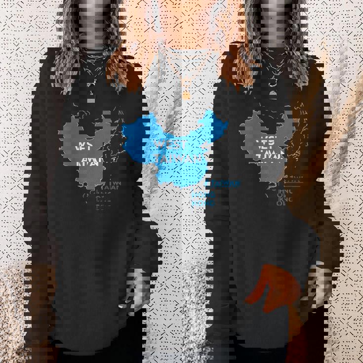 面白い中国地図西台湾 スウェットシャツ 彼女への贈り物