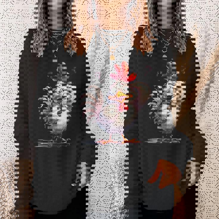 面白い動物、友人や家族のための素晴らしいチキン スウェットシャツ 彼女への贈り物