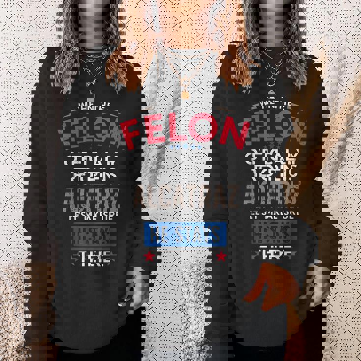 面白い反トランプ・フェロン・アルカトラズ スウェットシャツ 彼女への贈り物