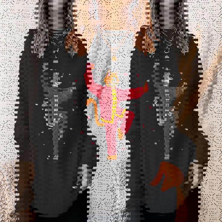 面白い太極拳 猫 武道 ヨガ 瞑想 スウェットシャツ 彼女への贈り物