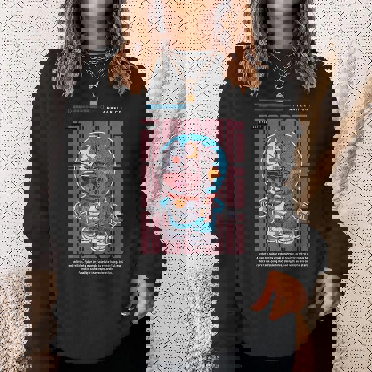 面白い日本のアニメスタイルアート ビンテージアニメ ロボットアートアニメ スウェットシャツ 彼女への贈り物